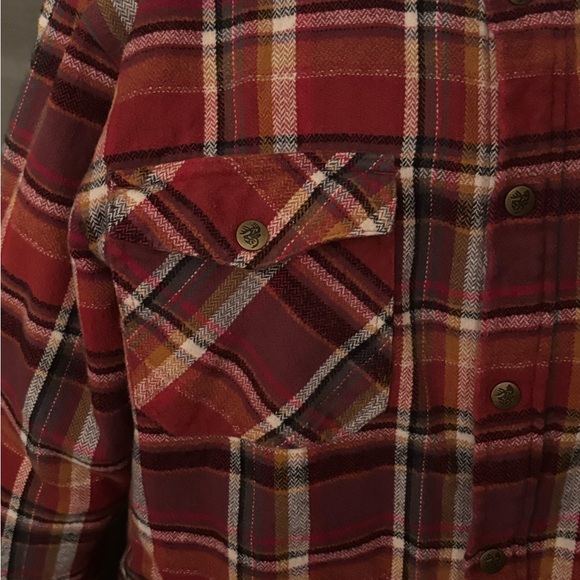 Legendary Whitetails Red Plaid Hooded Snap Down Shirt Jacket - Picture 14 of 17